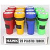 Image 1 : CASE OF 12 HAWK 2D PLASTIC TORCH / FLASHLIGHT