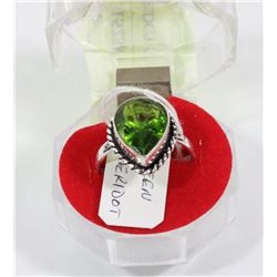 #89-GREEN PERIDOT GEMSTONE  RING