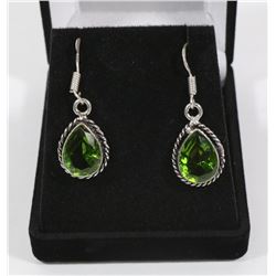 #90-GREEN PERIDOT GEMSTONE  EARRINGS