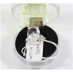 #81-WHITE TOPAZ GEMSTONE RING