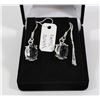 Image 1 : #82-WHITE TOPAZ GEMSTONE EARRINGS