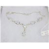 Image 1 : #84-WHITE TOPAZ GEMSTONE  NECKLACE