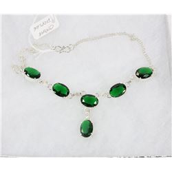#100-CHROME DIOPSIDE GEMSTONE  NECKLACE