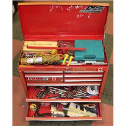 RED 8 DRAWER TOOL BOX LOADED WITH TOOLS
