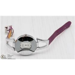 ROCKY QUARTZ WATCH WITH PURPLE STRAP- NEW