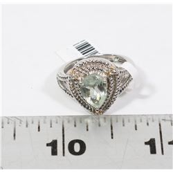 LADIES STAMPED .950 STERLING SILVER RING WITH 2.00