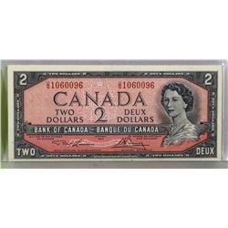 CANADA 1954 TWO DOLLAR BILL.