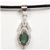 63) ST. SILVER EMERALD CUBIC ZIRCONIA NECKLACE