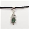 Image 2 : 63) ST. SILVER EMERALD CUBIC ZIRCONIA NECKLACE