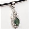 Image 3 : 63) ST. SILVER EMERALD CUBIC ZIRCONIA NECKLACE