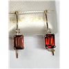 Image 1 : 10) 10K YELLOW GOLD GARNET & DIAMOND EARRINGS