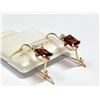 Image 2 : 10) 10K YELLOW GOLD GARNET & DIAMOND EARRINGS