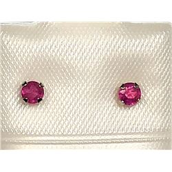 15) 10K WHITE GOLD RUBY EARRINGS