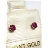 Image 2 : 15) 10K WHITE GOLD RUBY EARRINGS