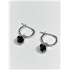 Image 2 : 38) 14K WHITE GOLD BLACK DIAMOND EARRINGS