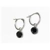 Image 3 : 38) 14K WHITE GOLD BLACK DIAMOND EARRINGS