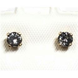 36) 14K YELLOW GOLD DIAMOND EARRINGS