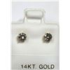 Image 2 : 36) 14K YELLOW GOLD DIAMOND EARRINGS
