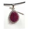 Image 1 : 37) STERLING SILVER RUBY & WHITE TOPAZ PENDANT