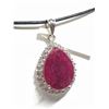 Image 3 : 37) STERLING SILVER RUBY & WHITE TOPAZ PENDANT