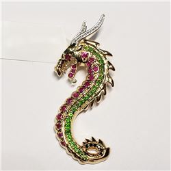 12) GOLD-PLATED STERLING SILVER GEMSTONE NECKLACE