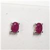 Image 1 : 77) STERLING SILVER RUBY EARRINGS