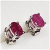 Image 2 : 77) STERLING SILVER RUBY EARRINGS