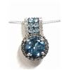 Image 2 : 3) 10K WHITE GOLD GEMSTONE PENDANT NECKLACE