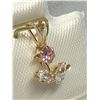 Image 3 : 9) 10K YELLOW GOLD CUBIC ZIRCONIA PENDANT