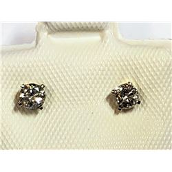2) 14K WHITE GOLD DIAMOND EARRINGS