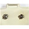 Image 1 : 2) 14K WHITE GOLD DIAMOND EARRINGS