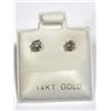 Image 4 : 2) 14K WHITE GOLD DIAMOND EARRINGS