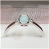 Image 3 : 76) STERLING SILVER OPALITE CZ RING SIZE 8