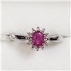 Image 1 : 79) STERLING SILVER RUBY DIAMOND RING SIZE 6