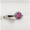 Image 2 : 79) STERLING SILVER RUBY DIAMOND RING SIZE 6