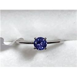 44) STERLING SILVER TANZANITE RING SIZE 7