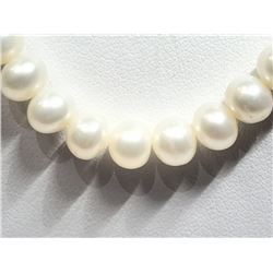 35) STERLING SILVER FRESHWATER PEARL NECKLACE