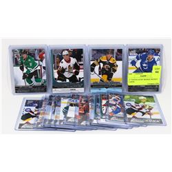 17 "YOUNG GUNS" ROOKIE HOCKEY CARDS.