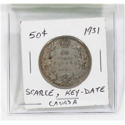 1931 CANADA SILVER 50¢