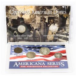 2 SETS USA COINS (SILVER 25¢ AND 10¢)