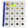 Image 1 : SHEET OF 20 USA COLORIZED AND GOLD PLATED COINS