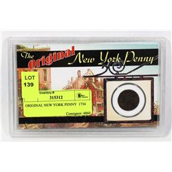 ORIGINAL NEW YORK PENNY  1734