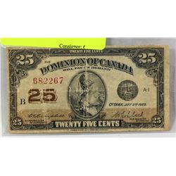 1923 CANADIAN SHINPLASTER