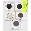 Image 1 : LOT OF 5 INCLUDING 1909 CANADIAN LARGE PENNY,