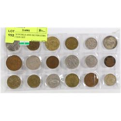 LOT OF 18 WORLD AND SILVER COIN COLLECTION SET