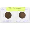 Image 1 : CANADIAN 1903, 1908 LARGE PENNIES