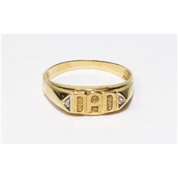 10 KT GOLD MEN'S "DAD" RING W/