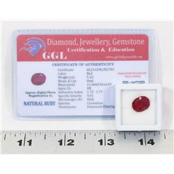 #49-NATURAL RED RUBY  GEMSTONE 5.12CT
