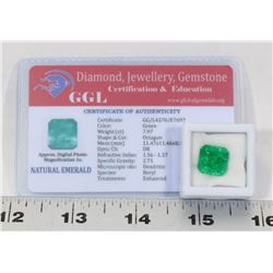 #42-NATURAL EMERALD GEMSTONE  7.97CT