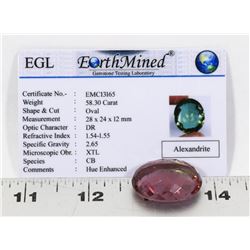 #13-ALEXANDRITE COLOR CHANGING GEMSTONE 58.30CT